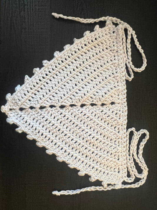 crochet bandana, White
