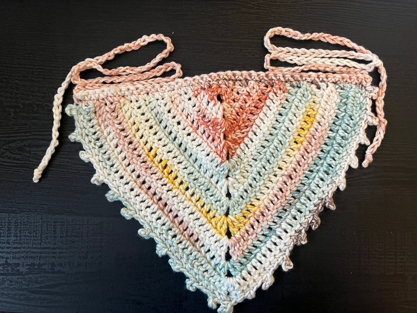 crochet bandana, Sunlit Seafoam